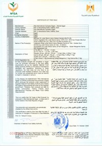 Certificate of Free Sale